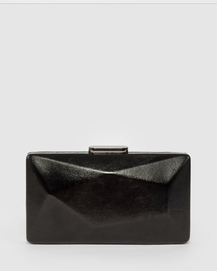 Colette by Colette Hayman Black Liza Geo Hardcase Clutch Bag