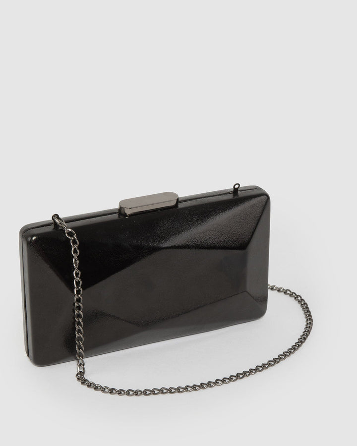 Colette by Colette Hayman Black Liza Geo Hardcase Clutch Bag