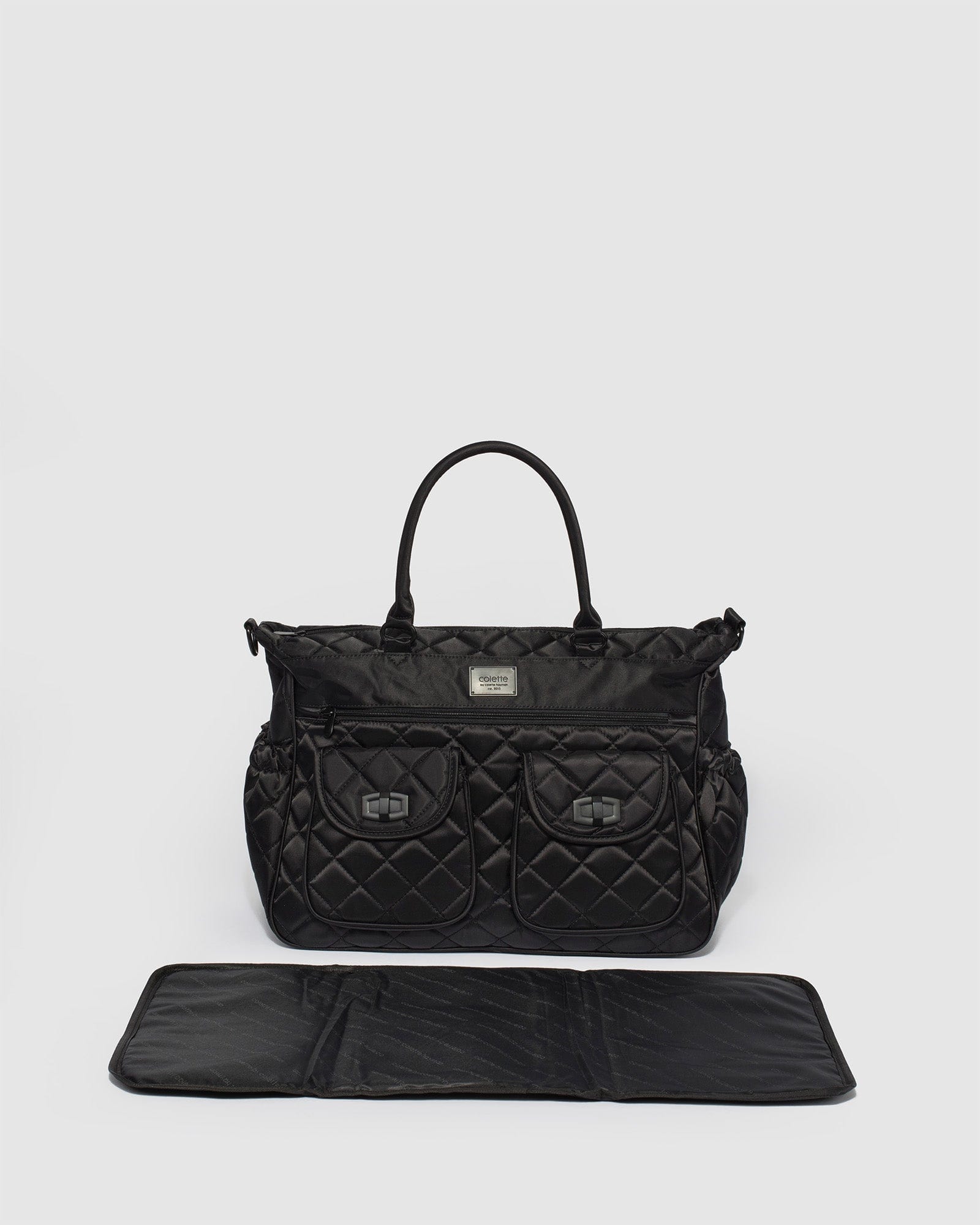 Black Quilted Baby Travel Bag colette by colette hayman