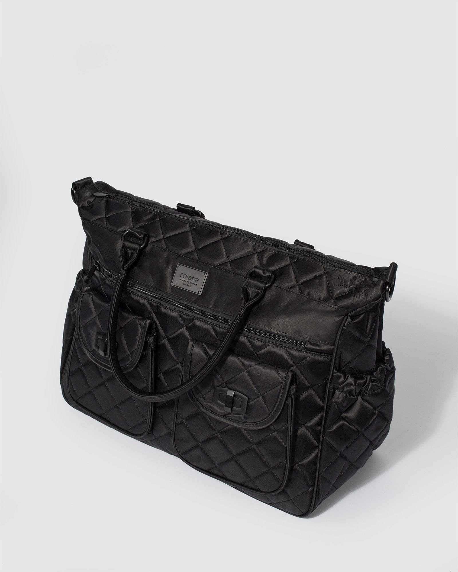 Black Quilted Baby Travel Bag colette by colette hayman