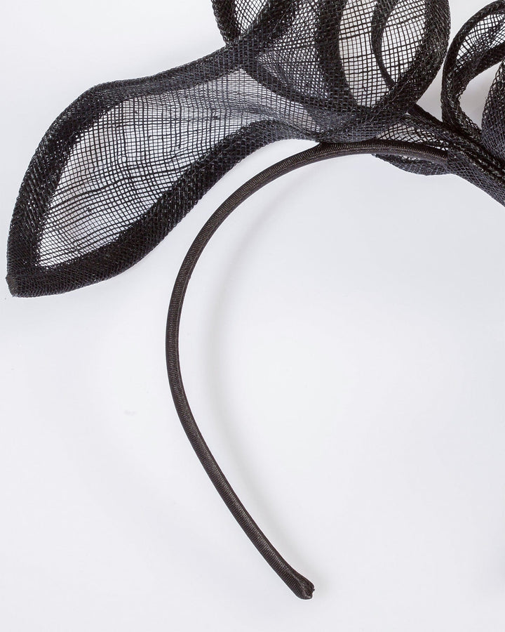 Colette by Colette Hayman Black Sinamay Twirl Detail Fascinator