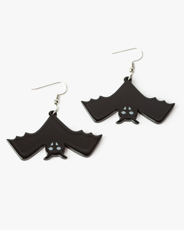 Colette by Colette Hayman Black Upside Down Bat Earrings