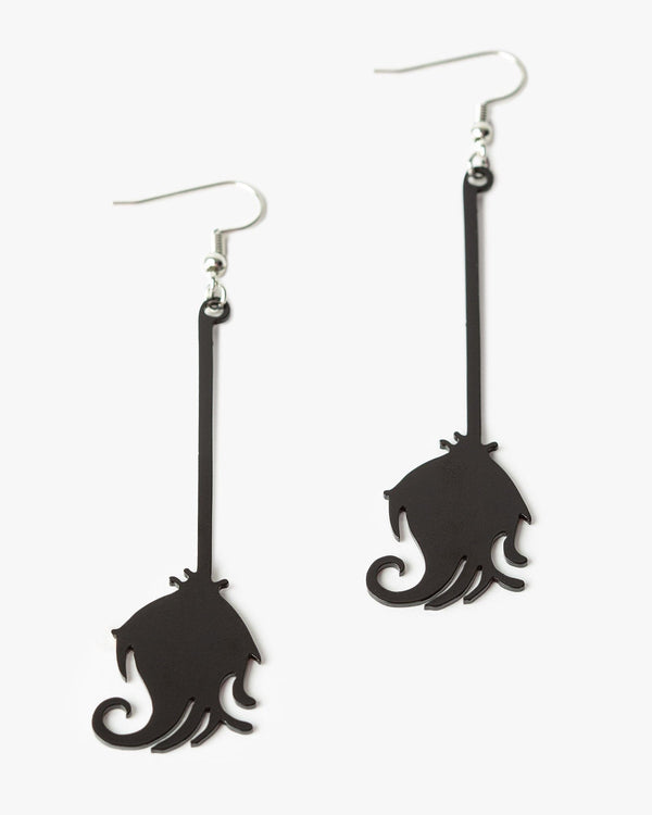 Colette by Colette Hayman Black Witch Broomstick Earrings