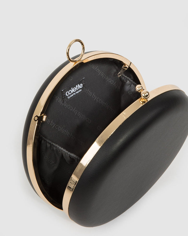 Colette by Colette Hayman Black Yuki Round Clutch Bag