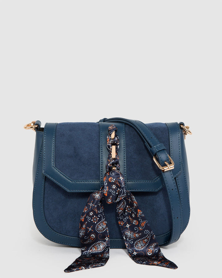 Colette by Colette Hayman Blue Aria Scarf Crossbody Bag