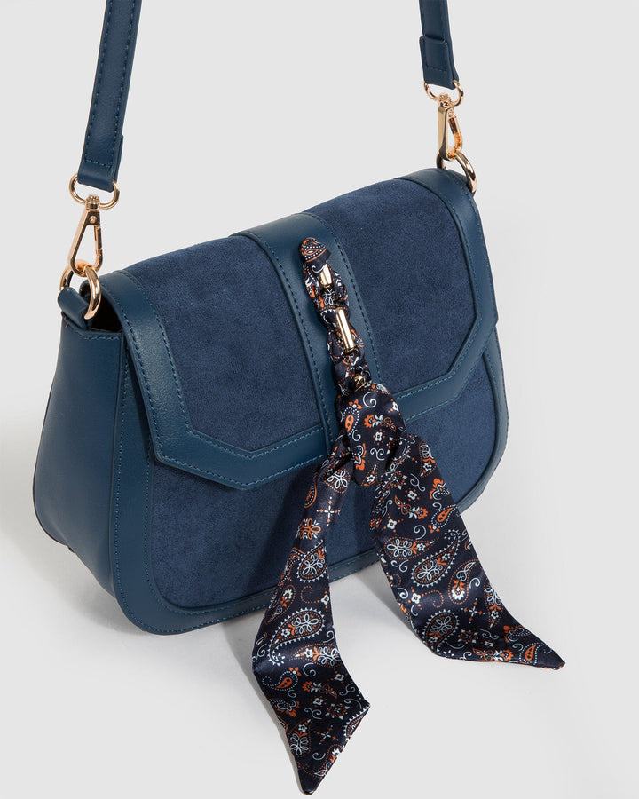 Colette by Colette Hayman Blue Aria Scarf Crossbody Bag