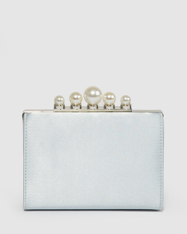 Colette by Colette Hayman Blue Daphne Pearl Clutch Bag