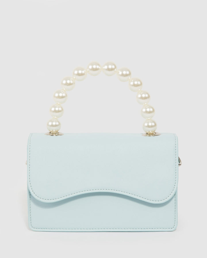 Colette by Colette Hayman Blue Tia Pearl Top Handle Bag