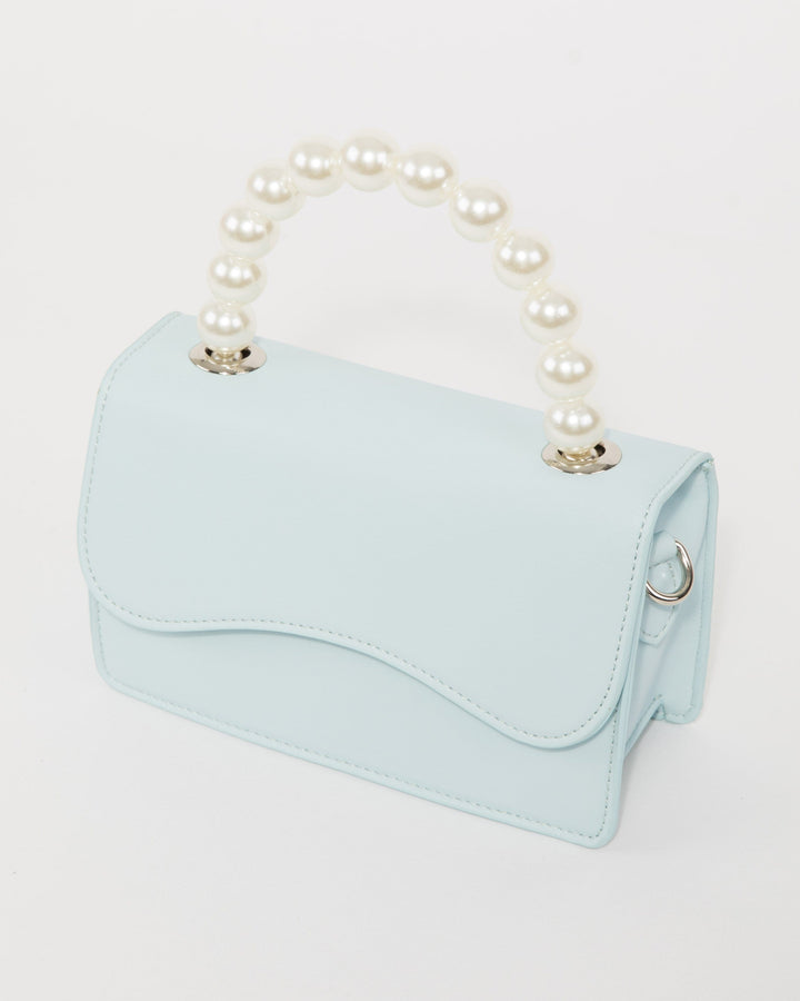 Colette by Colette Hayman Blue Tia Pearl Top Handle Bag