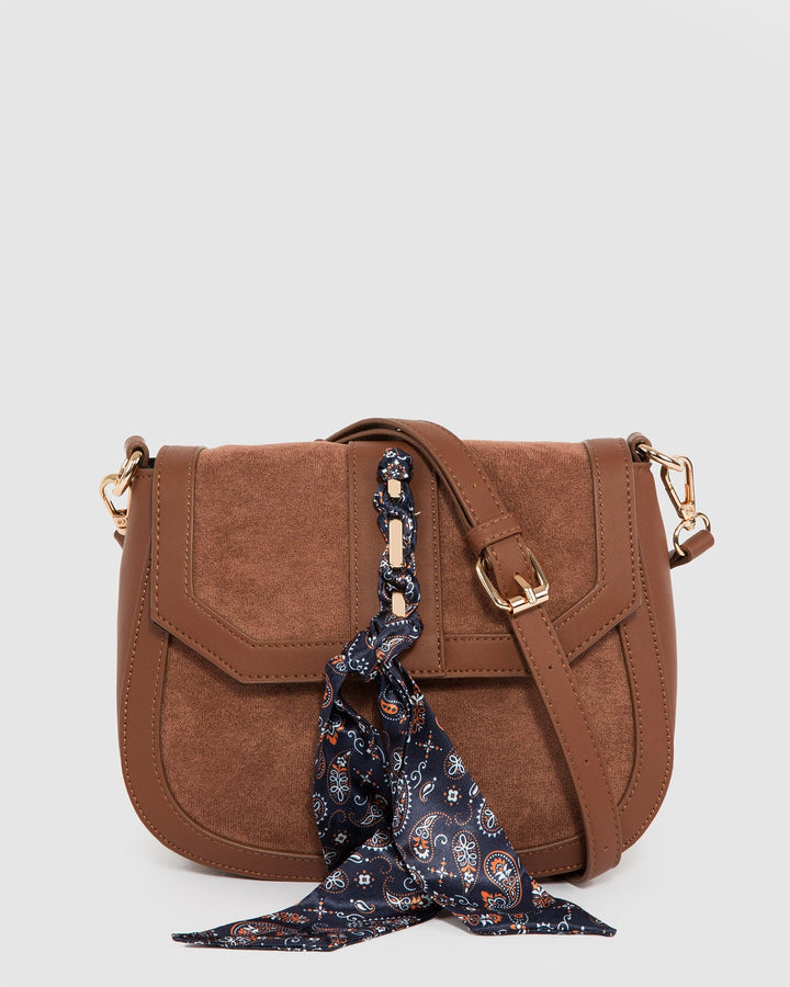 Colette by Colette Hayman Brown Aria Scarf Crossbody Bag