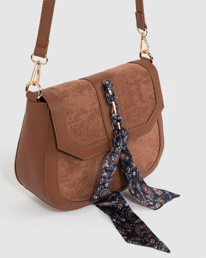 Colette by Colette Hayman Brown Aria Scarf Crossbody Bag