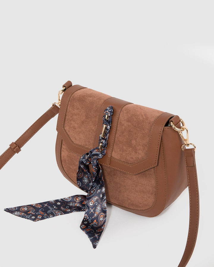 Colette by Colette Hayman Brown Aria Scarf Crossbody Bag