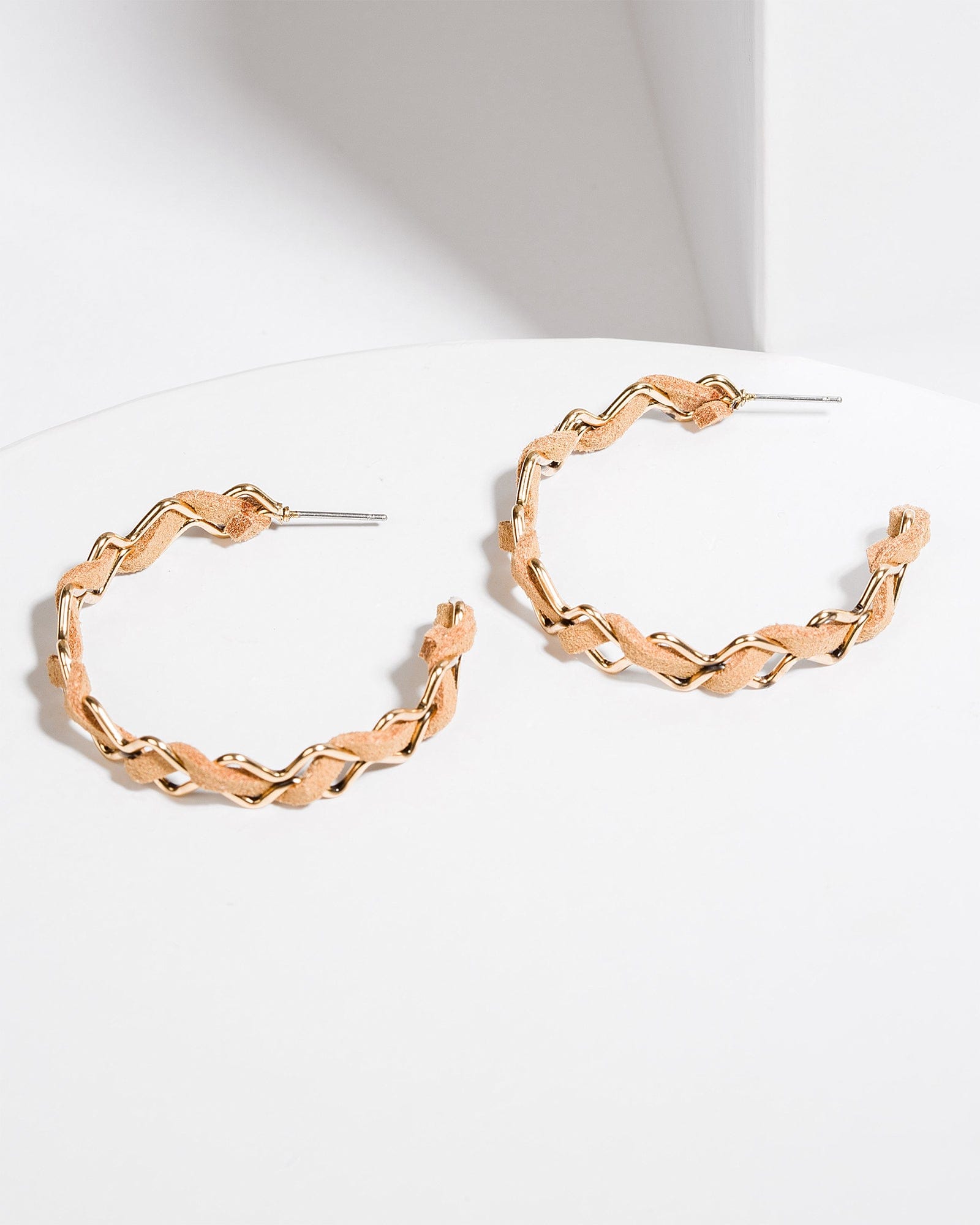 Brown hoop outlet earrings