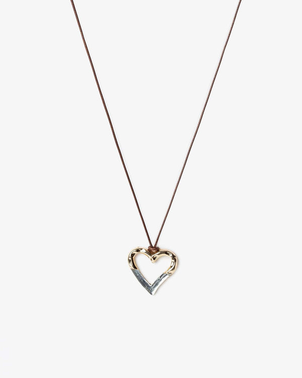 Colette by Colette Hayman Brown Heart 2 Tone Cord Necklace