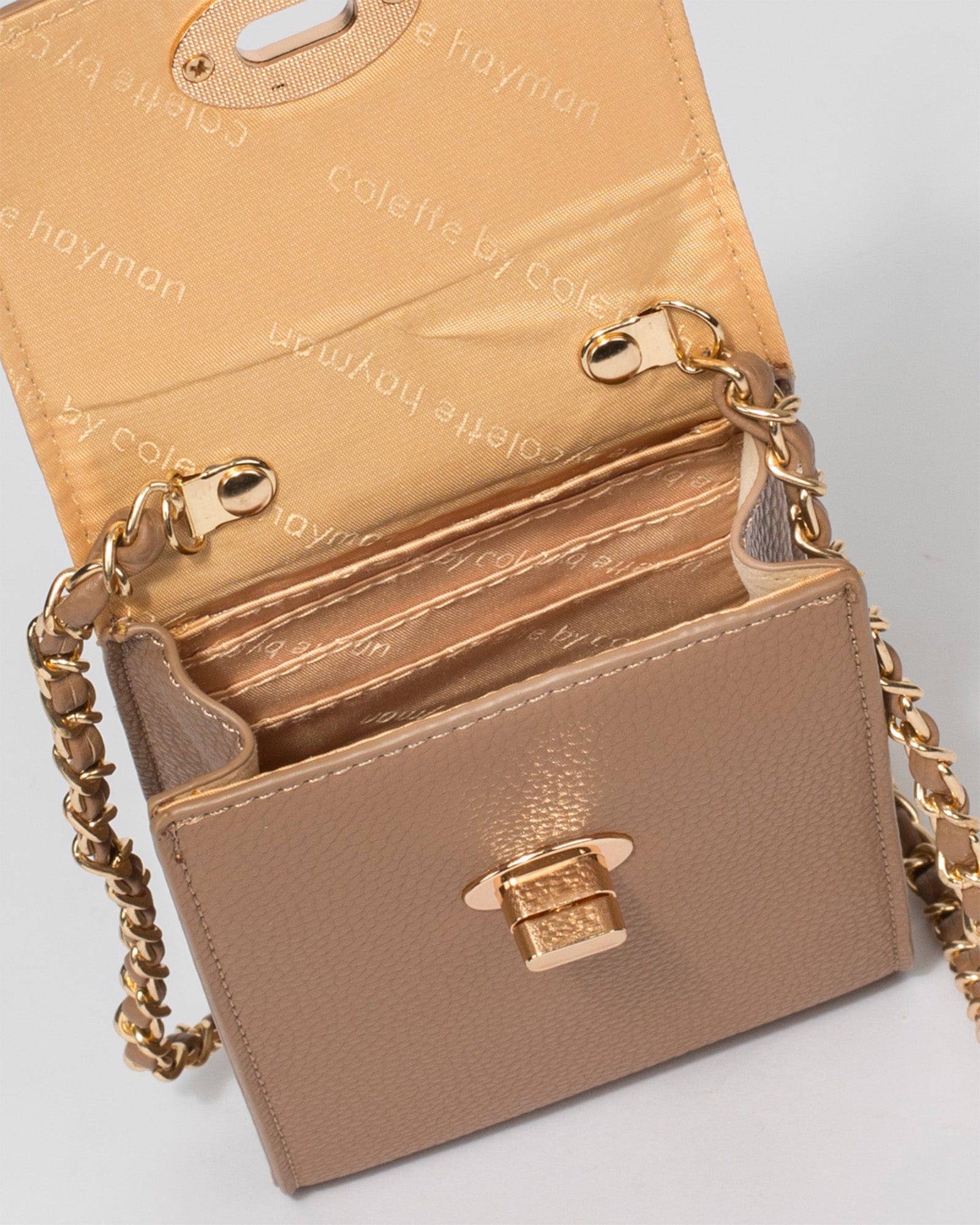 Colette Hayman Gorgeous Diana Bug Cross Body Bag with Gold Tone Chain  Shoulder Strap & Gold Tone Front Bee Metal Alloy Motif Detail - RRP $49.99  (s)