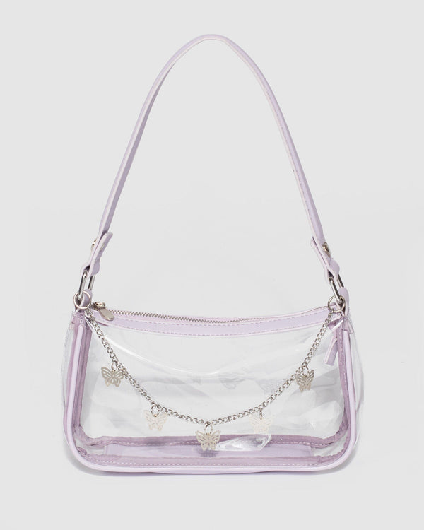 Colette Clear Purse with Gold Chain Shoulder Strap