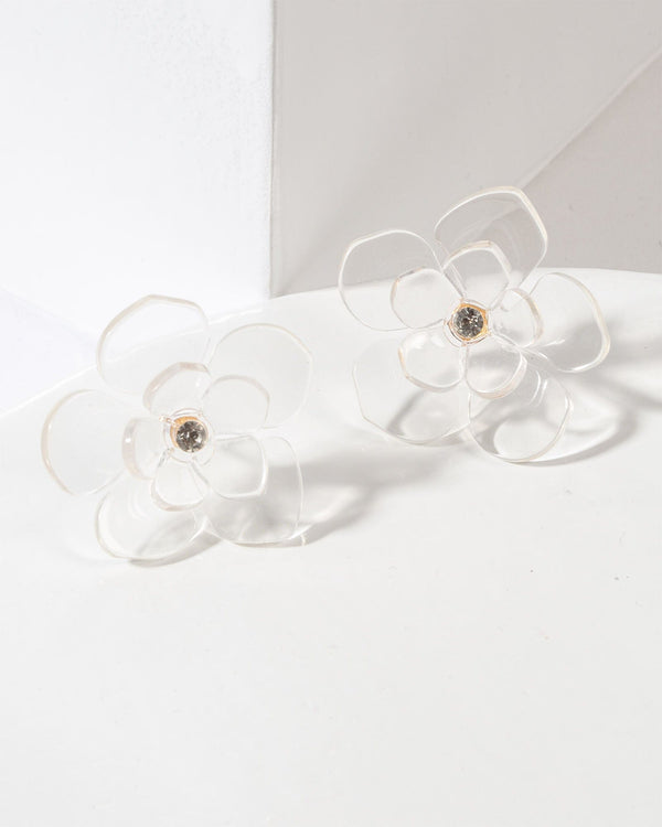 Colette by Colette Hayman Clear Flower Stud Earrings