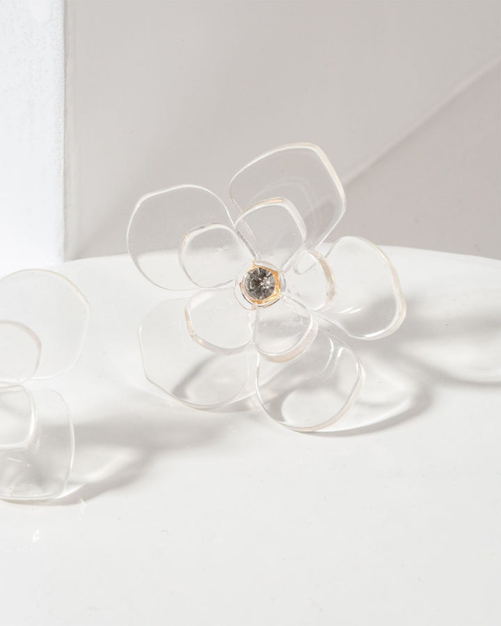 Colette by Colette Hayman Clear Flower Stud Earrings