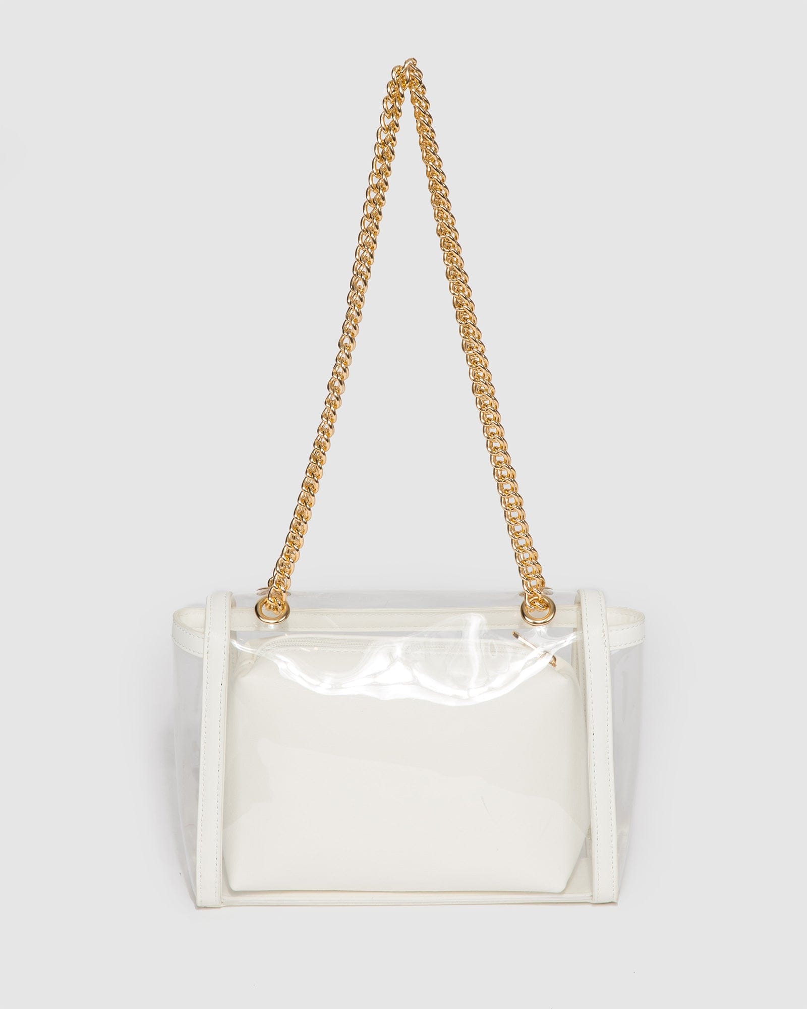 Clear crossbody bag discount with chain strap