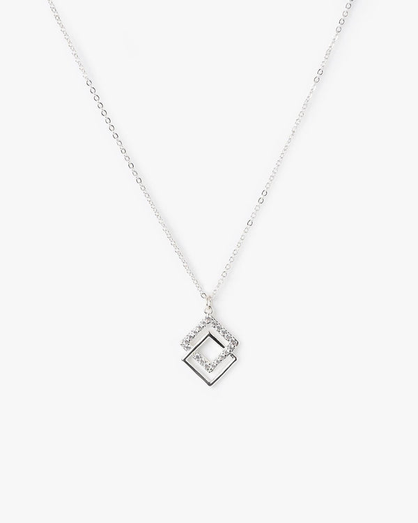 Colette by Colette Hayman Crystal 2 Squares Necklace