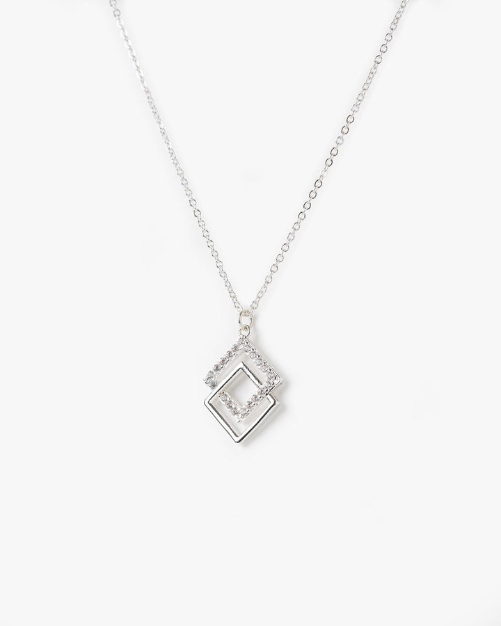 Colette by Colette Hayman Crystal 2 Squares Necklace