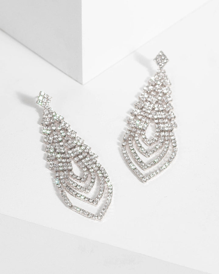 Colette by Colette Hayman Crystal Dia Cup Chain Layered Drop Earrings