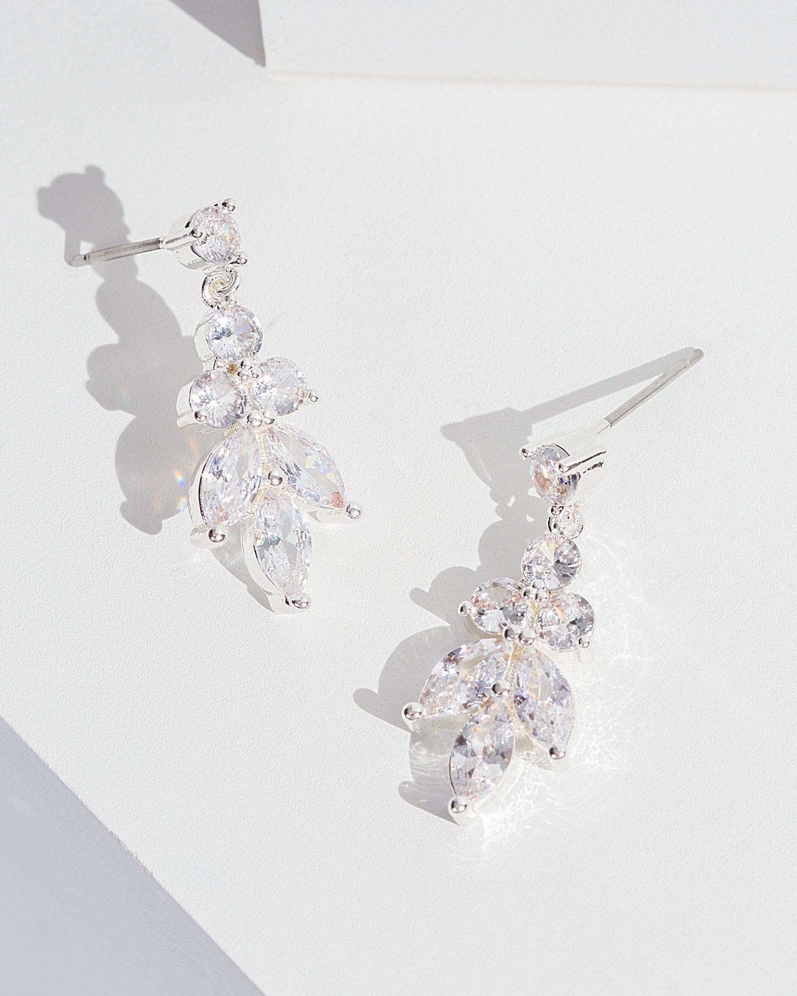 Swarovski crystal store leaf earrings