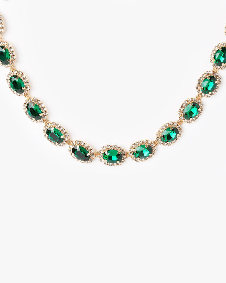 Colette by Colette Hayman Emerald Framed Oval Crystal Choker Necklace