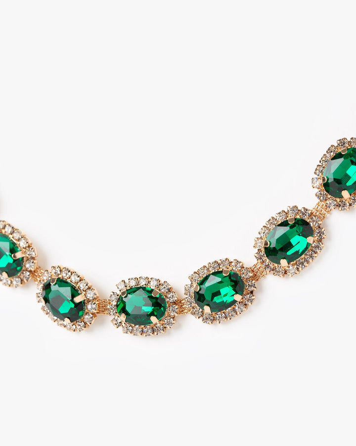 Colette by Colette Hayman Emerald Framed Oval Crystal Choker Necklace