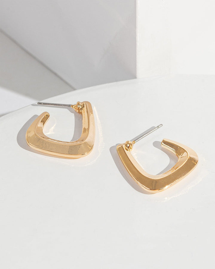 Colette by Colette Hayman Gold Angled Hoop Earrings