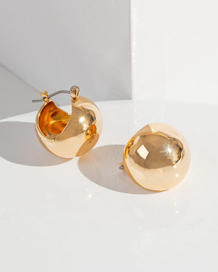 Colette by Colette Hayman Gold Ball Hoop Huggie Earrings