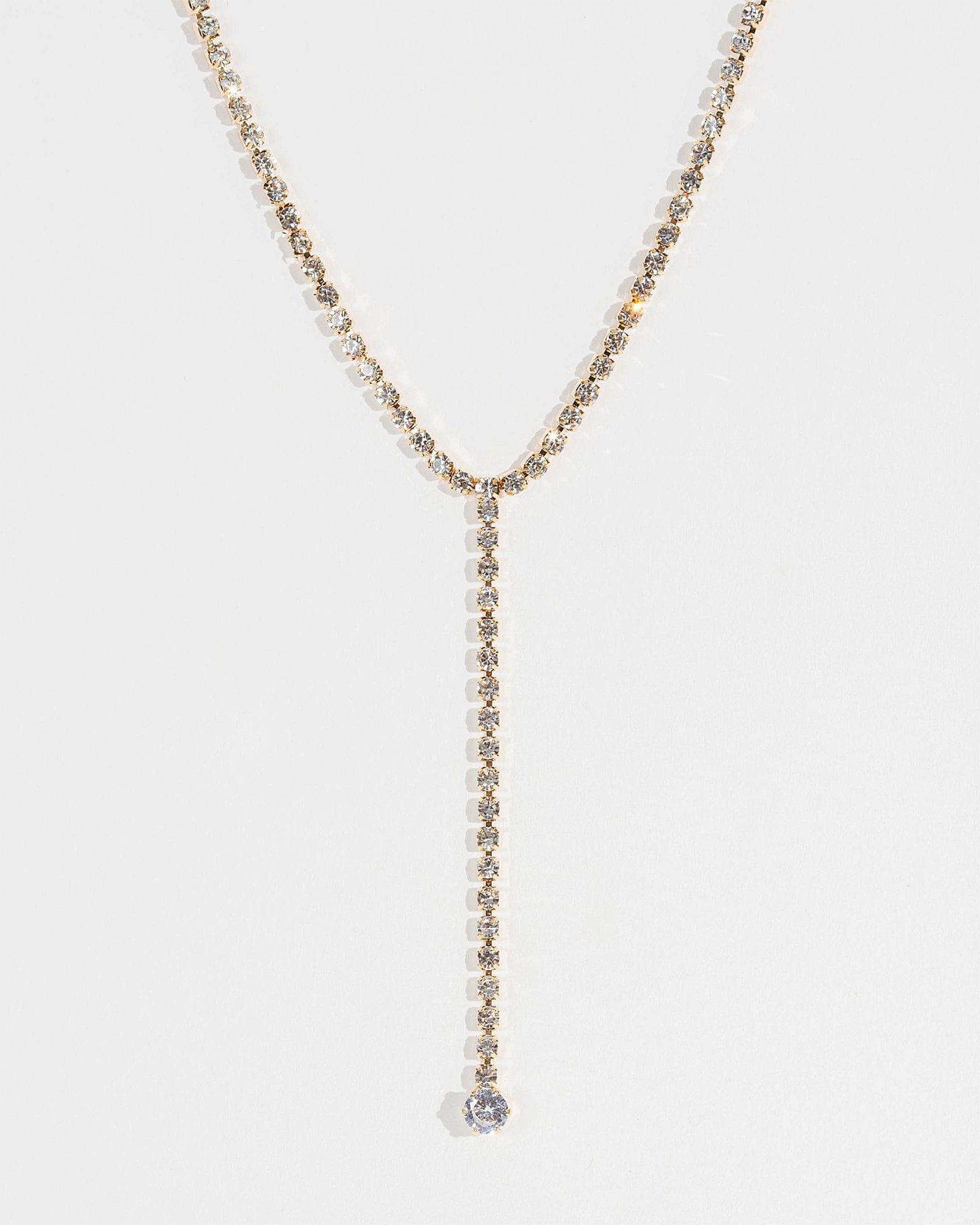 Crystal lariat store necklace