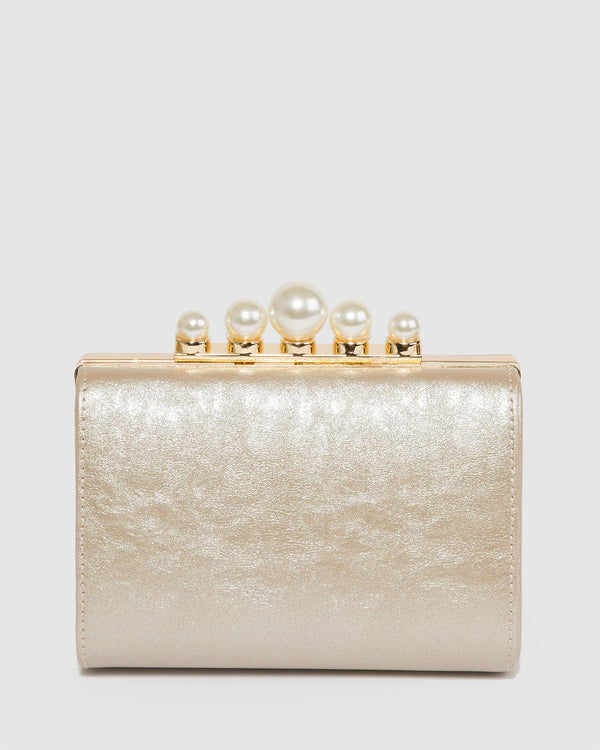 Colette by Colette Hayman Gold Daphne Pearl Clutch Bag