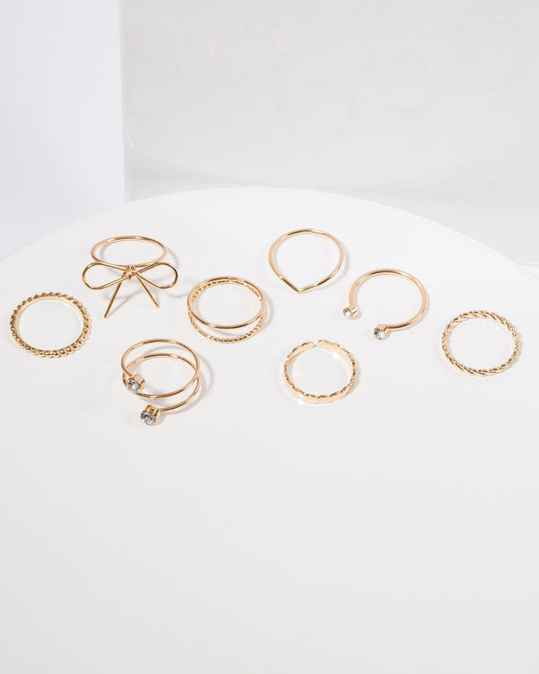 Colette by Colette Hayman Gold Fine Bow Ring Pack