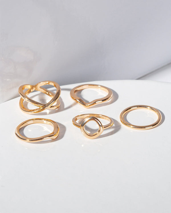 Colette by Colette Hayman Gold Fine Wavy Ring Pack