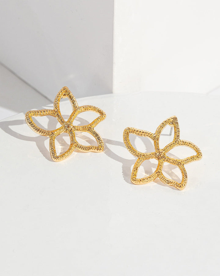 Colette by Colette Hayman Gold Flower Outline Stud Earrings