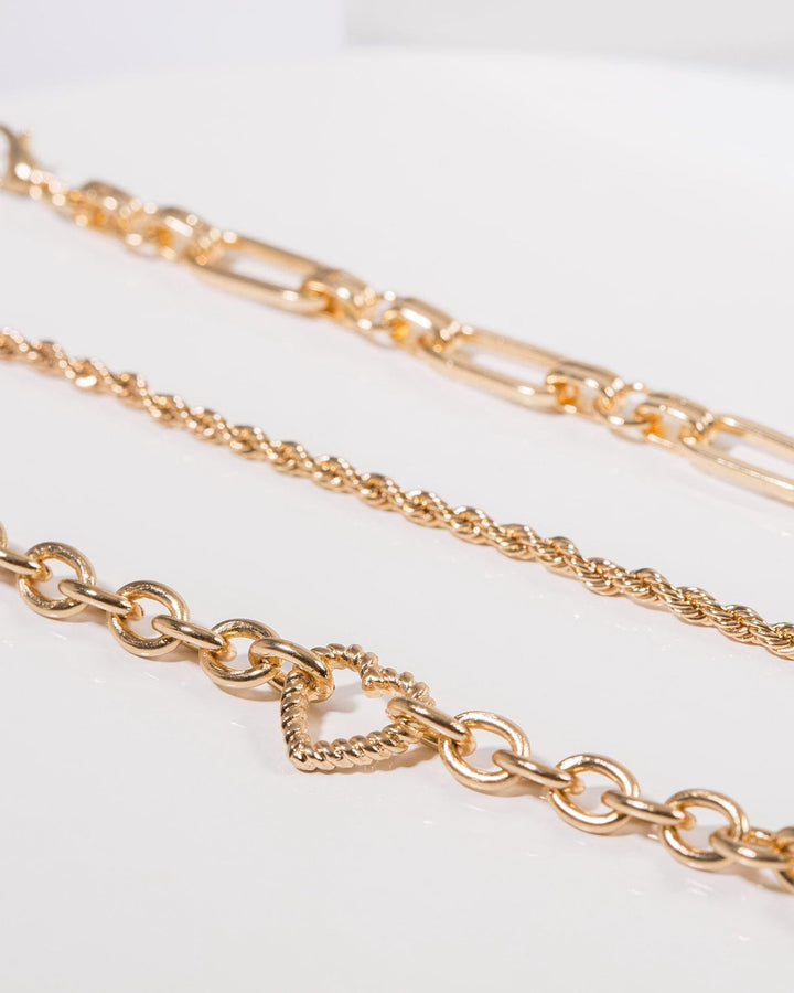 Colette by Colette Hayman Gold Heart Chain Bracelet Pack