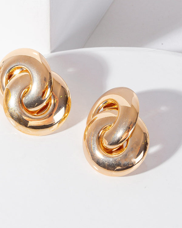 Colette by Colette Hayman Gold Interlocking Stud Earrings