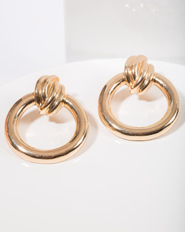 Colette by Colette Hayman Gold Knotted Door Knocker Earrings