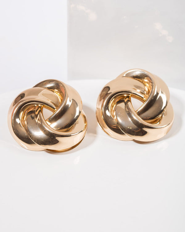 Colette by Colette Hayman Gold Large Knot Stud Earrings