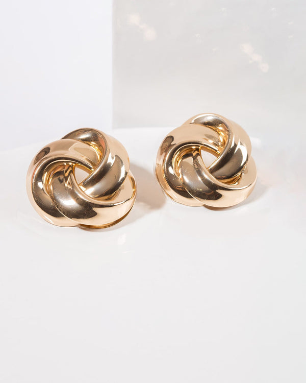 Colette by Colette Hayman Gold Medium Twist Knot Stud Earrings