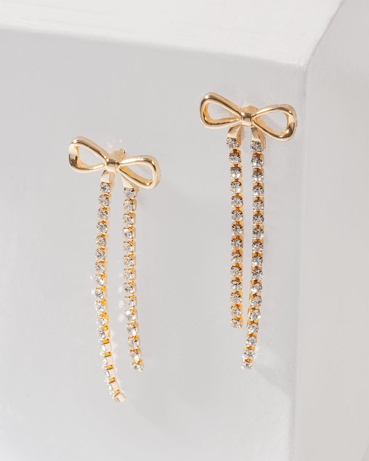 Colette by Colette Hayman Gold Metal And Crystal Bow Detail Earrings