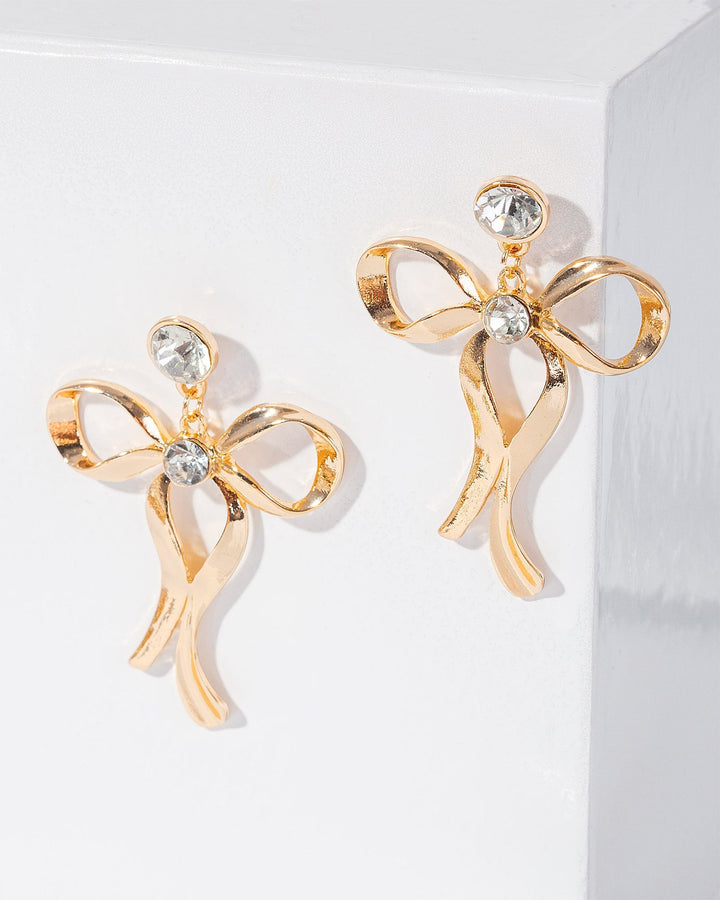 Colette by Colette Hayman Gold Metal Bow Drop Earrings