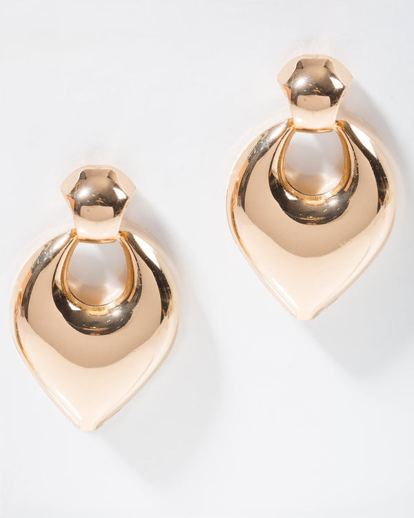 Colette by Colette Hayman Gold Point Bubble Door Knocker Earrings