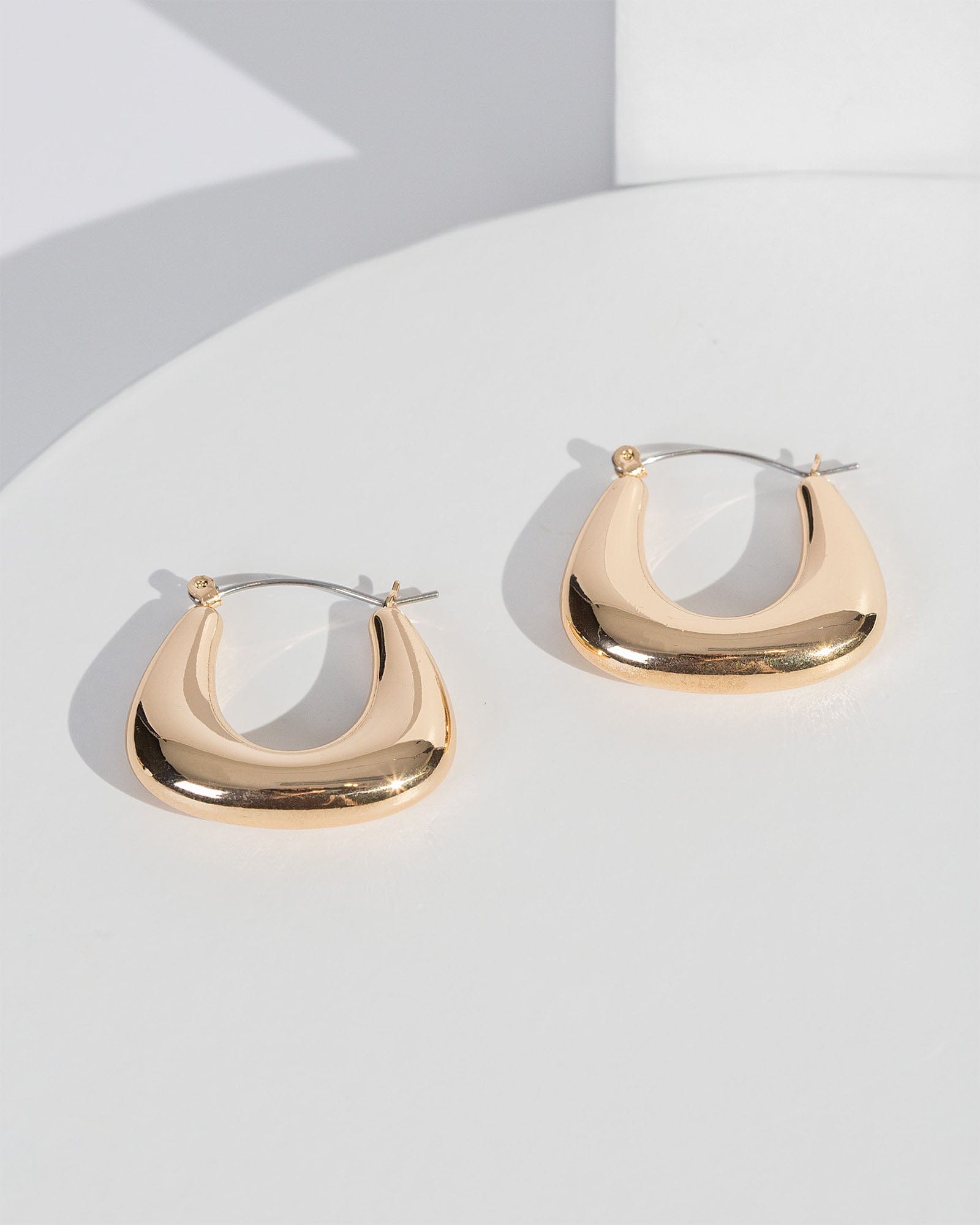 Gold Puffy Rounded Hoop Earrings – colette by colette hayman