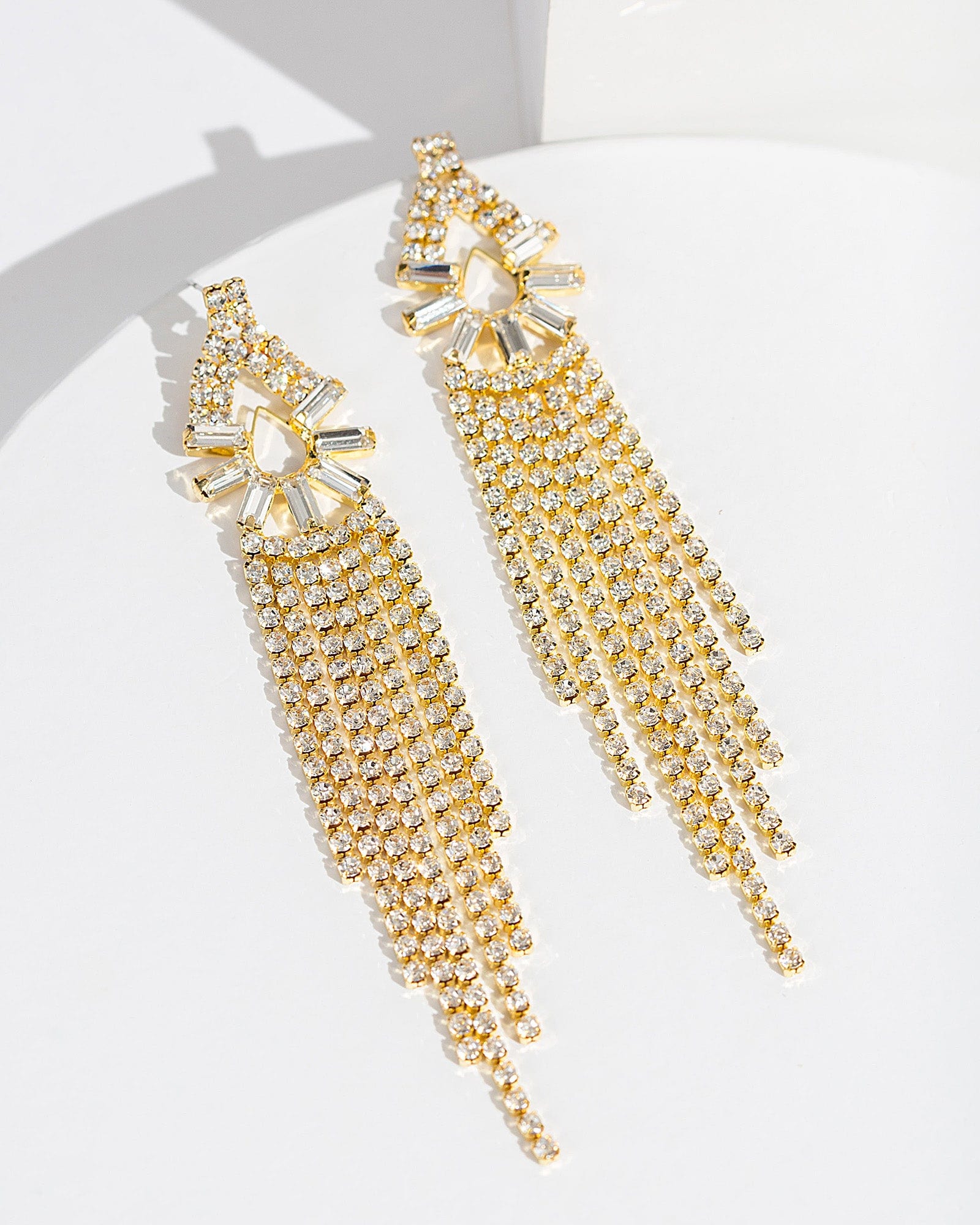 Crystal tassel store earrings