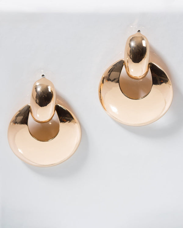 Colette by Colette Hayman Gold Smooth Door Knocker Earrings