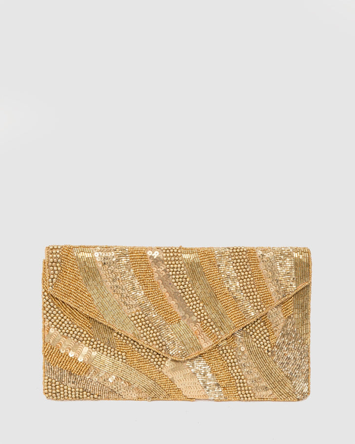 Colette by Colette Hayman Gold Tanya Beaded Clutch Bag