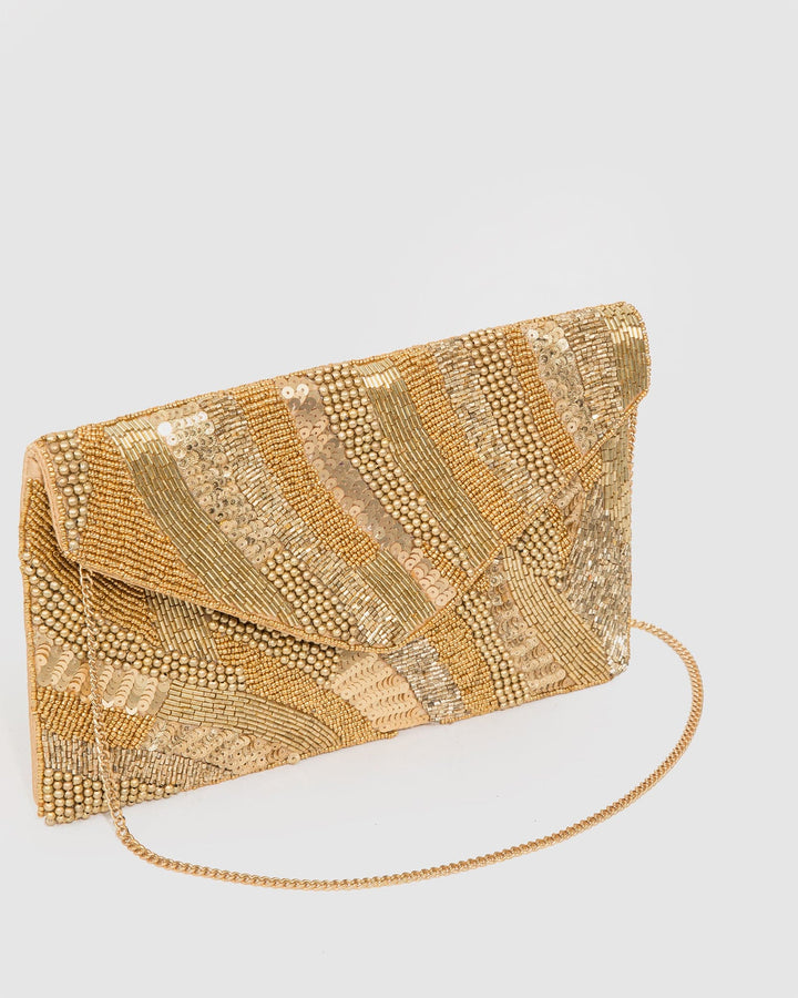 Colette by Colette Hayman Gold Tanya Beaded Clutch Bag