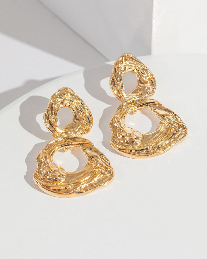 Colette by Colette Hayman Gold Textural Double Drop Earrings